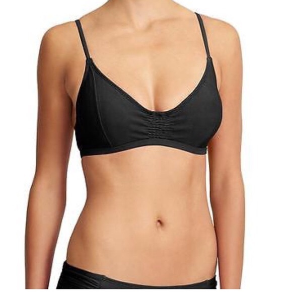 black smocked bikini top